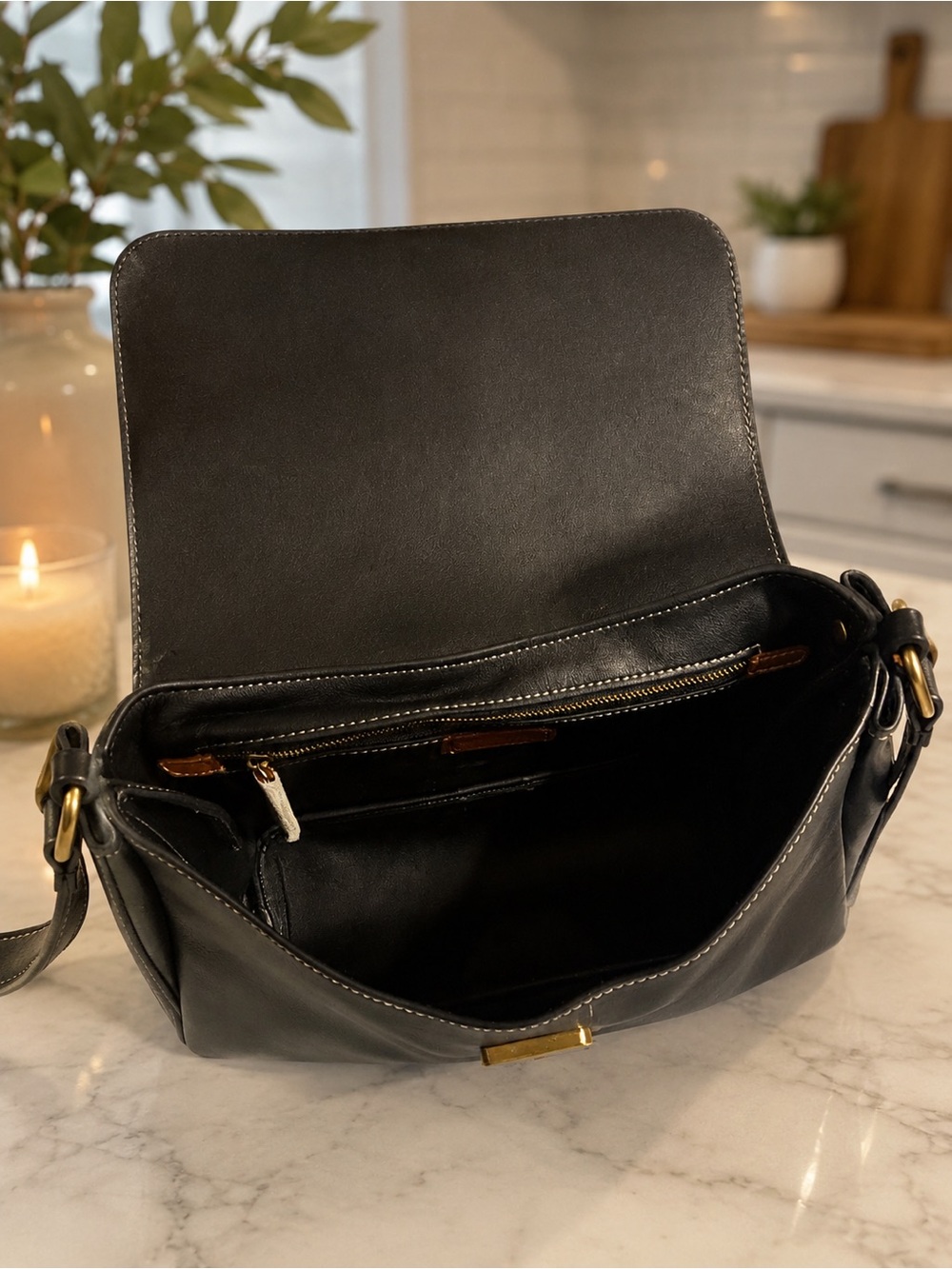 Coach Slouchy Rogue Black Leather Top-Handle Satchel retail $675 - Picture 8 of 12